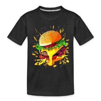 Burgers au fromage supplémentaire Cheeseburgers - T-shirt bio Premium Enfant - noir - Devant
