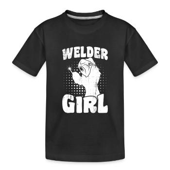 Welder Girl - Kids' Premium Organic T-Shirt - black - Front