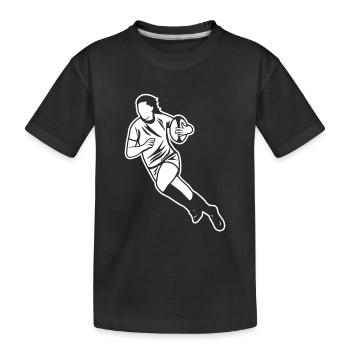 Rugby Spielerin - Kinder Premium Bio T-Shirt - Schwarz - Vorne