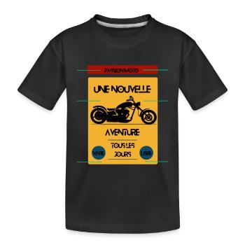 Passion moto, une nouvelle aventure ! - T-shirt bio Premium Enfant - noir - Devant