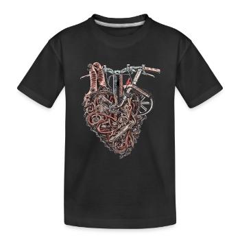 Machines mécaniques deux-roues coeur - T-shirt bio Premium Enfant - noir - Devant