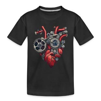 Machines mécaniques deux-roues coeur - T-shirt bio Premium Enfant - noir - Devant