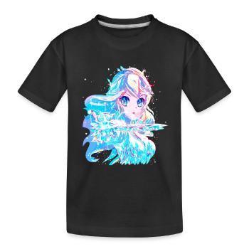 Eisprinzessin - Eiskalte Anime Schönheit - Kinder Premium Bio T-Shirt - Schwarz - Vorne