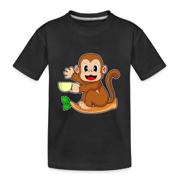 Monkey Mug - Kids' Premium Organic T-Shirt - black - Front