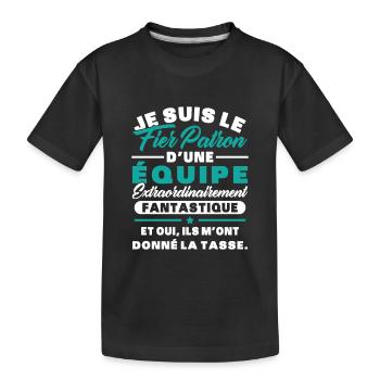 Je suis le fier patron d'une équipe - T-shirt bio Premium Enfant - noir - Devant