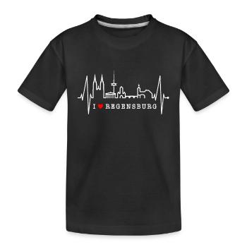 Regensburg Skyline Heartbeat Love Regensburgers - T-shirt bio Premium Enfant - noir - Devant