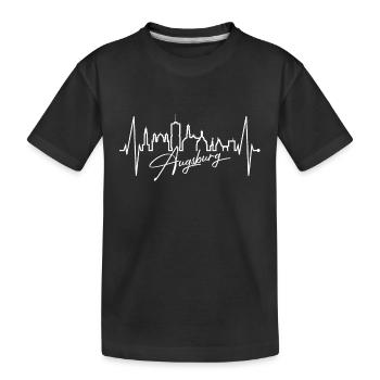 Augsburg Skyline Heartbeat Fan I Love Augsburger - Kids' Premium Organic T-Shirt - black - Front