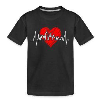 Augsburg Skyline Heartbeat Fan I Love Augsburger - Kids' Premium Organic T-Shirt - black - Front