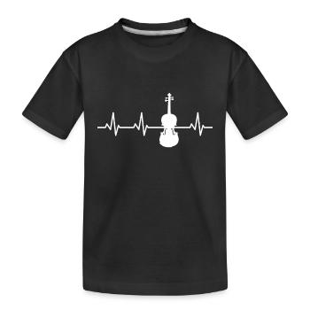 Herzschlag Violine - Kinder Premium Bio T-Shirt - Schwarz - Vorne