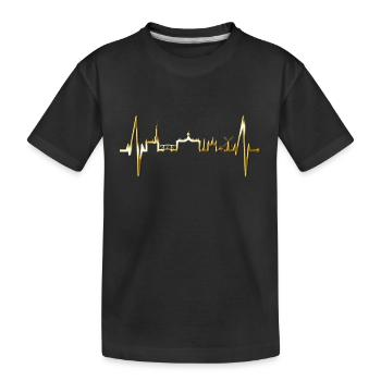 Amsterdam Skyline Netherlands Heartbeat Holland - Kids' Premium Organic T-Shirt - black - Front