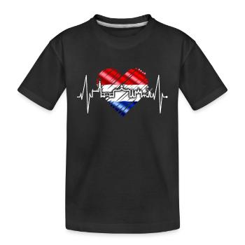 Amsterdam Skyline Netherlands Heartbeat Holland - Kids' Premium Organic T-Shirt - black - Front