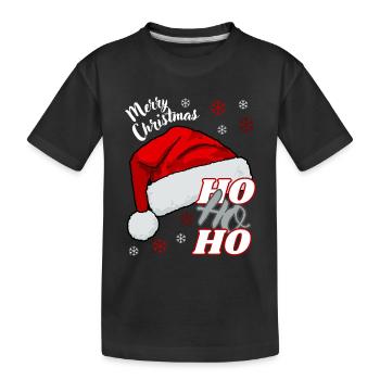 Merry Christmas HO HO HO HO - Kids' Premium Organic T-Shirt - black - Front