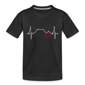 Cape Town Skyline Heartbeat Afrique du Sud Table Mountain - T-shirt bio Premium Enfant - noir - Devant