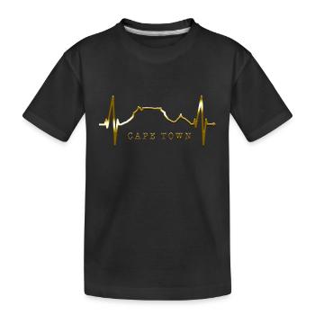 Cape Town Skyline Heartbeat Afrique du Sud Table Mountain - T-shirt bio Premium Enfant - noir - Devant