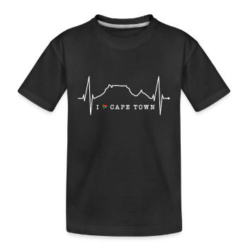 Cape Town Skyline Heartbeat Afrique du Sud Table Mountain - T-shirt bio Premium Enfant - noir - Devant