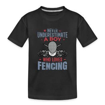 Little Fencer - Kids' Premium Organic T-Shirt - black - Front