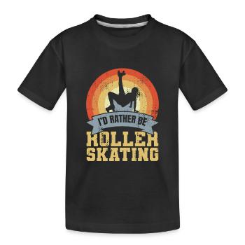 Rollschuhlaufen Liebe - Kinder Premium Bio T-Shirt - Schwarz - Vorne