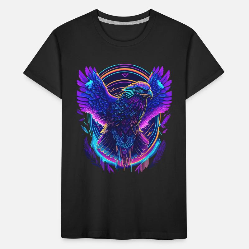 Flying Eagle Synthwave Kids' Premium Organic T-Shirt