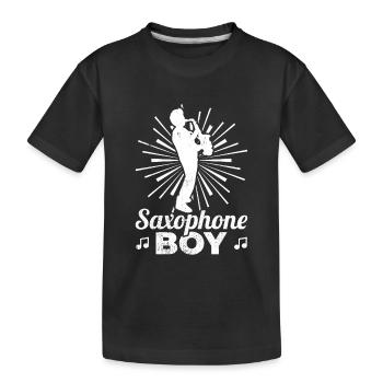 Saxophone Boy - Kids' Premium Organic T-Shirt - black - Front