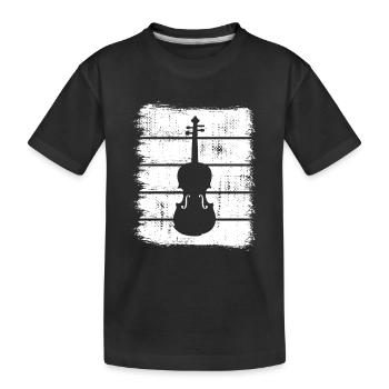 Violine - Kinder Premium Bio T-Shirt - Schwarz - Vorne