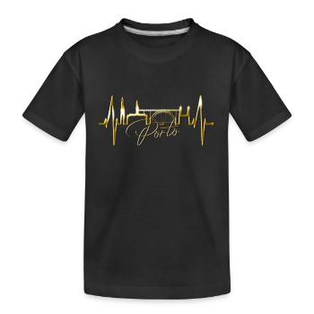 Porto Skyline Heartbeat Portugal Heart Love Porto - T-shirt bio Premium Enfant - noir - Devant