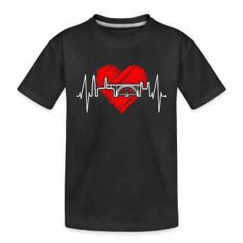 Porto Skyline Heartbeat Portugal Heart Love Porto - T-shirt bio Premium Enfant - noir - Devant
