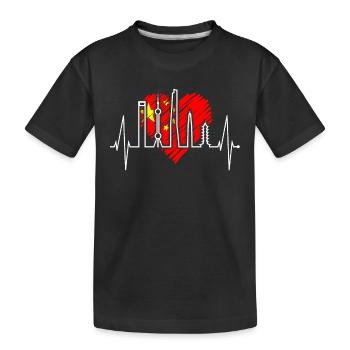 Shanghai Skyline Heartbeat Chine J’aime Shanghai - T-shirt bio Premium Enfant - noir - Devant