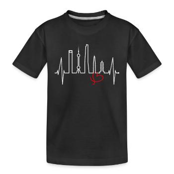 Shanghai Skyline Heartbeat Chine J’aime Shanghai - T-shirt bio Premium Enfant - noir - Devant