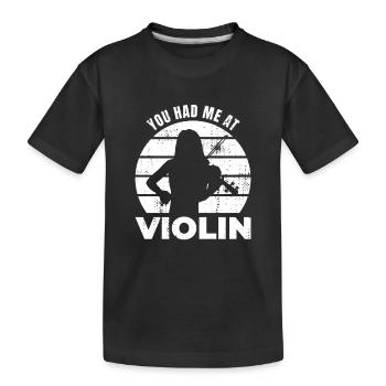 Geigenspieler Spruch - Kinder Premium Bio T-Shirt - Schwarz - Vorne