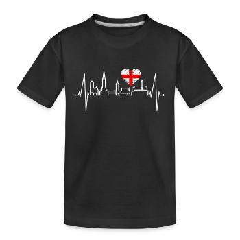 Freiburg im Breisgau Skyline Herzschlag Freiburger - Kinder Premium Bio T-Shirt - Schwarz - Vorne