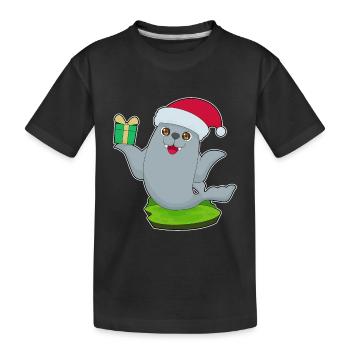 Paquet de Noël scellé - T-shirt bio Premium Enfant - noir - Devant