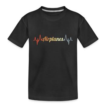 Avions Palpitations Coeur Look Vintage - T-shirt bio Premium Enfant - noir - Devant