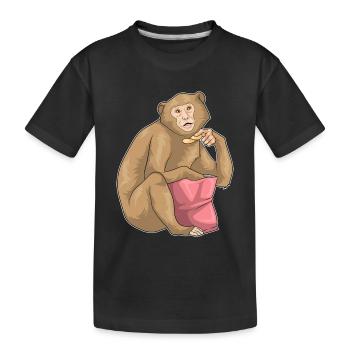Monkey Potato Chips - Kids' Premium Organic T-Shirt - black - Front