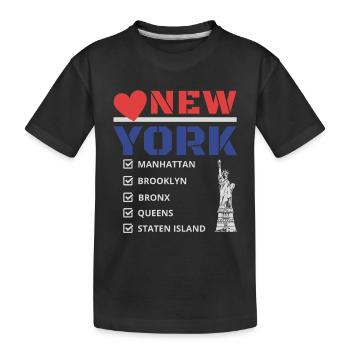 New York City Five Boroughs Love New York Bronx - Kids' Premium Organic T-Shirt - black - Front