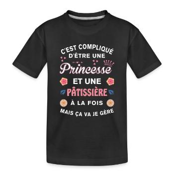 Princess Pastry Humorous Gift - Kids' Premium Organic T-Shirt - black - Front