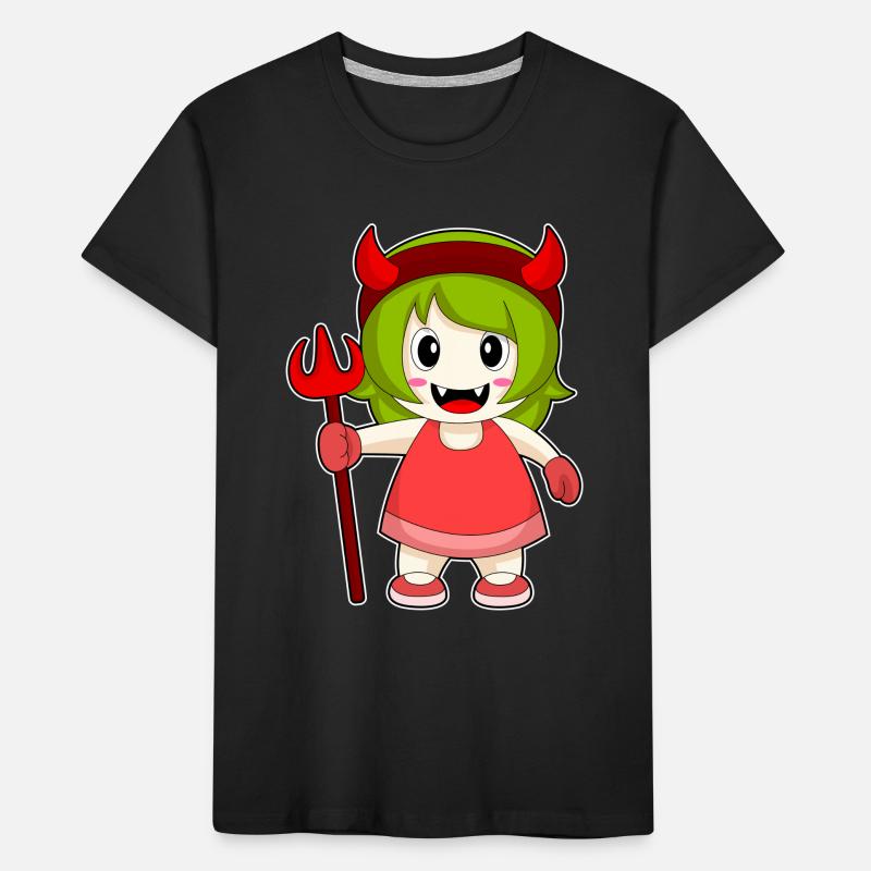 Les filles Halloween Devil Trident T-shirt bio Premium Enfant
