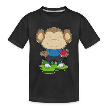 Monkey Apple - Kids' Premium Organic T-Shirt - black - Front