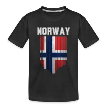 Drapeau norvégien, fierté norvégienne - T-shirt bio Premium Enfant - noir - Devant