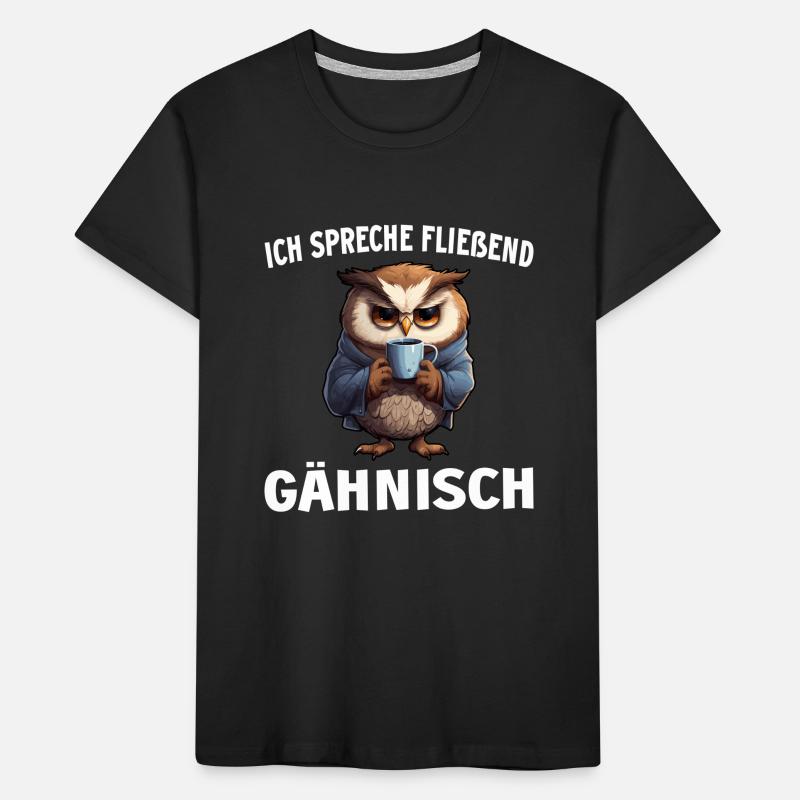 Lustiger Eule Kaffee Kaffeeliebhaber Eulen Spruch Kinder Premium Bio T-Shirt