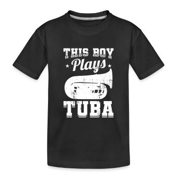 Tuba boy - Kids' Premium Organic T-Shirt - black - Front