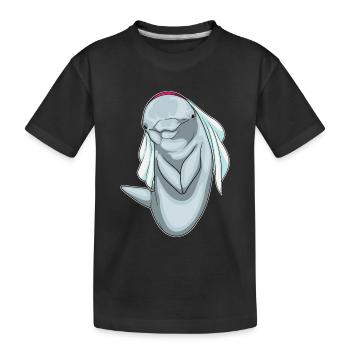 Dauphin voile de mariée mariage - T-shirt bio Premium Enfant - noir - Devant