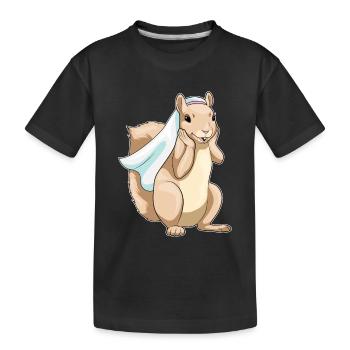Écureuil mariée voile mariage - T-shirt bio Premium Enfant - noir - Devant
