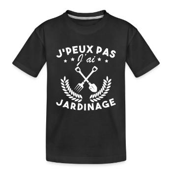 Ich kann nicht, ich habe Gartenarbeit - Kinder Premium Bio T-Shirt - Schwarz - Vorne