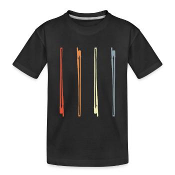 Violinbogen Zeichnung - Kinder Premium Bio T-Shirt - Schwarz - Vorne