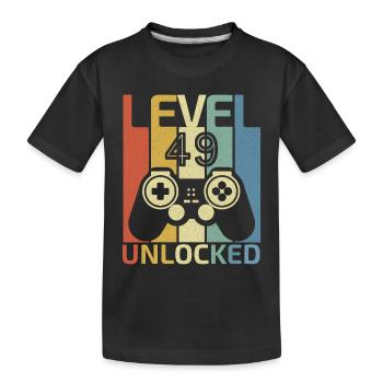 Level 49 freigeschaltet Lustiger Videospieler 48. Geburtstag - Kinder Premium Bio T-Shirt - Schwarz - Vorne