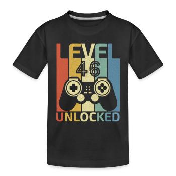 Level 46 freigeschaltet Lustiger Videospieler 46. Geburtstag - Kinder Premium Bio T-Shirt - Schwarz - Vorne