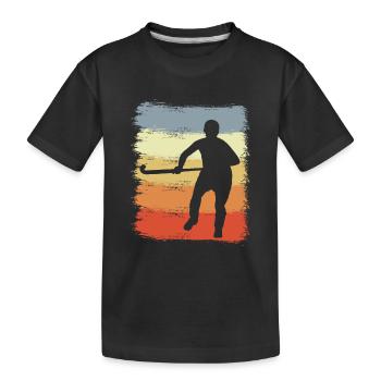 Vintage Feldhockey - Kinder Premium Bio T-Shirt - Schwarz - Vorne