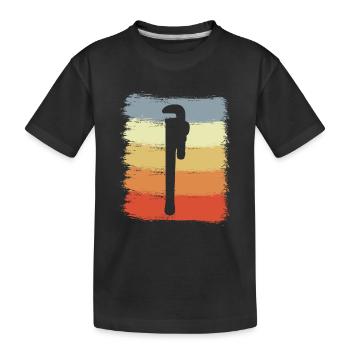 Vintage Pipe Wrench - Kids' Premium Organic T-Shirt - black - Front