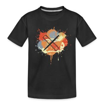 Vintage Pen and Ruler - Kids' Premium Organic T-Shirt - black - Front