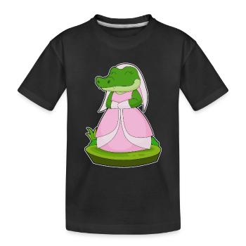 Krokodil Braut Schleier Hochzeit - Kinder Premium Bio T-Shirt - Schwarz - Vorne